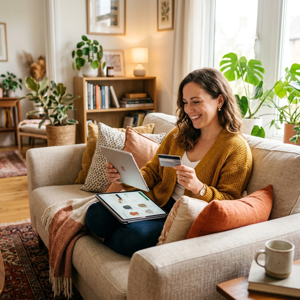 Woman ordering TrendyScreen subscription